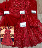 Maryam&Maria Luxury Collection – Heavy Embroidered Net Suit with Stone & 3D Flower Detailing