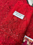 Maryam&Maria Luxury Collection – Heavy Embroidered Net Suit with Stone & 3D Flower Detailing