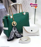 Women's Green Rexine Hand Bag