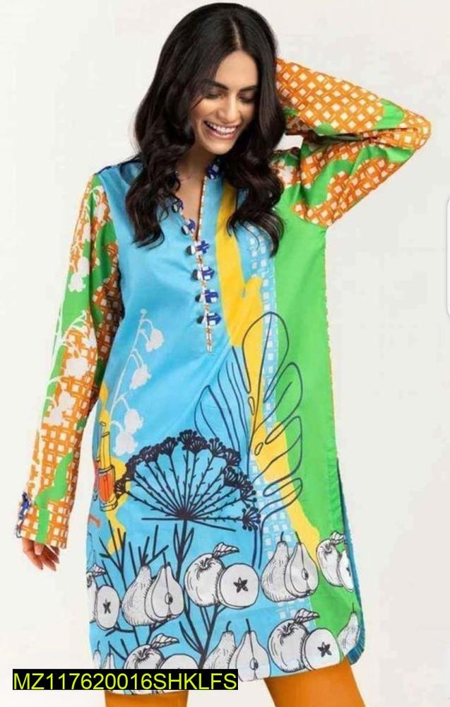 Women’s Unstitched Swiss Lawn Printed Shirt