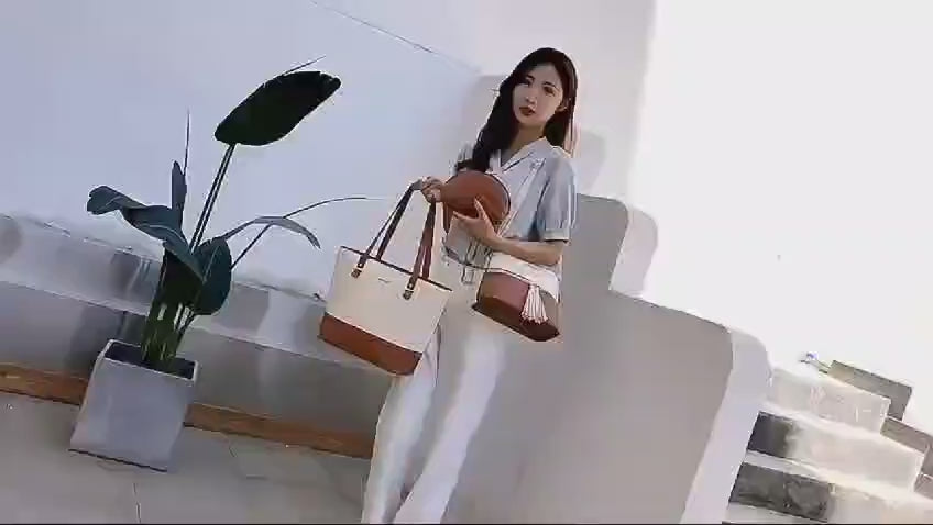 Women's Rexine Plain Shoulder Bag – Brown (3 Pcs Set)